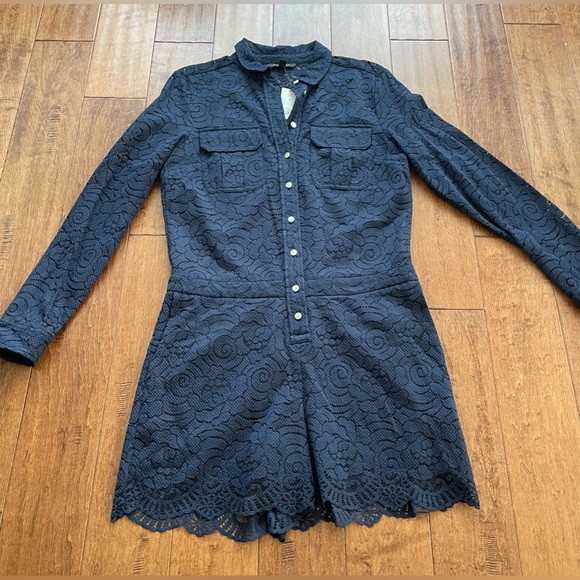 Banana Republic Navy Blue Lace Romper - Size 8 - Picture 2 of 8